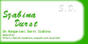 szabina durst business card